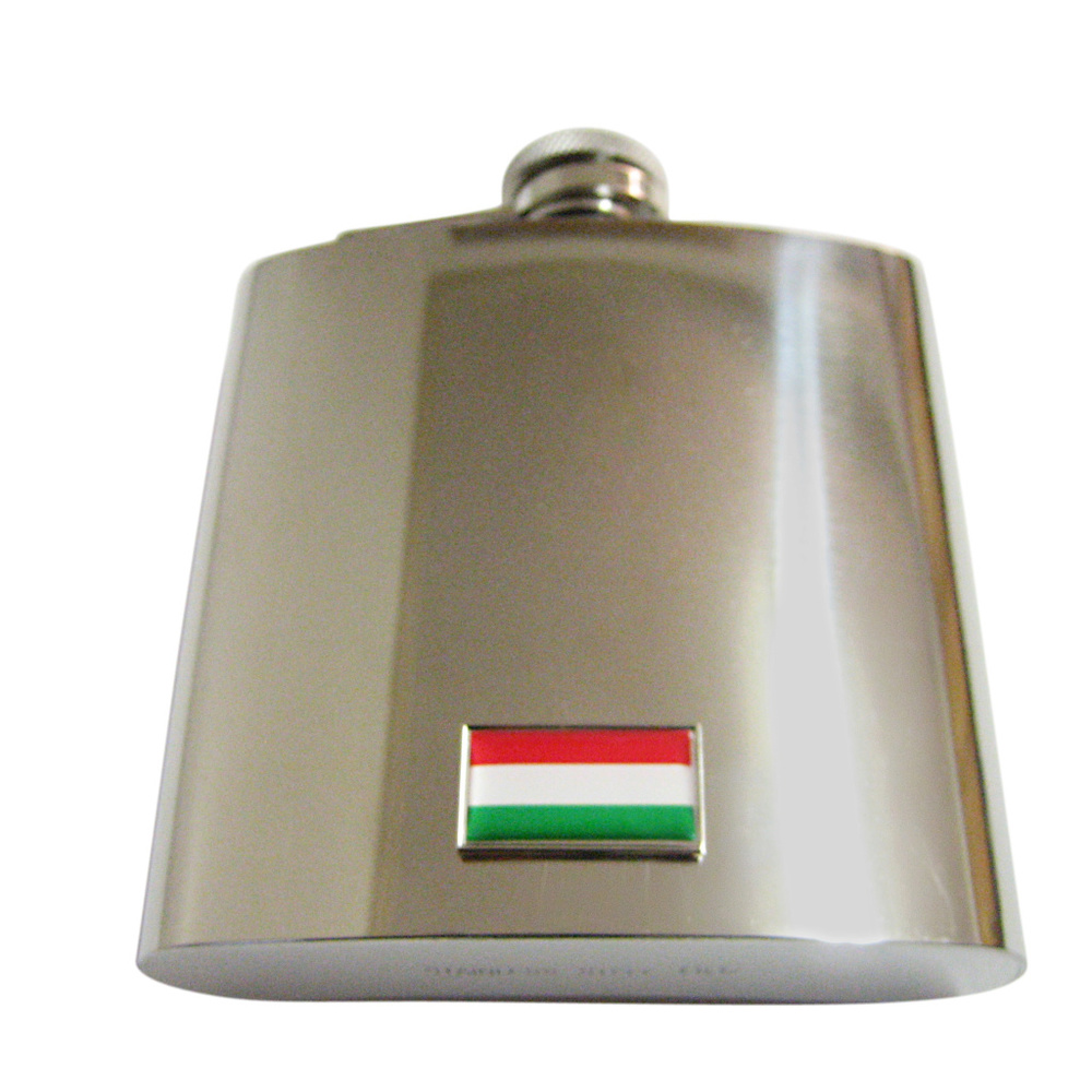 Thin Bordered Hungary Flag 6oz Flask - image 1